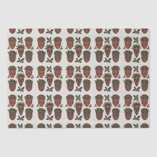 Festive Tribal Masks Tissue Paper (Front)