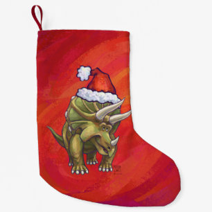 Festive Triceratops Large Christmas Small Christmas Stocking
