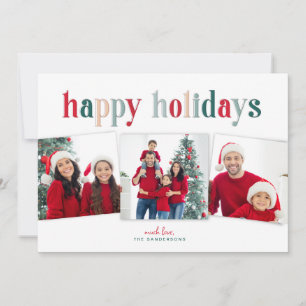 Festive Trio Happy Holidays Red/Green typography