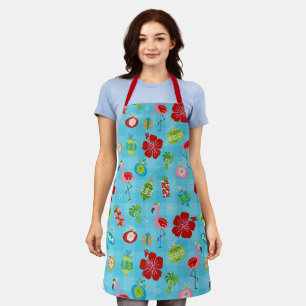 Festive Tropics Hawaiian Holiday Mid Century Mod Apron