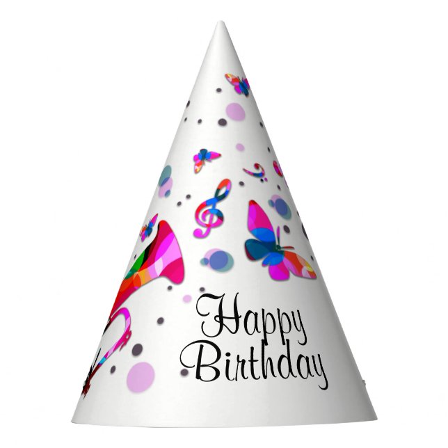 Festive Trumpet Birthday Party Hat (Front)