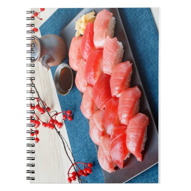 Festive Tuna Sushi Platter Notebook (Front)