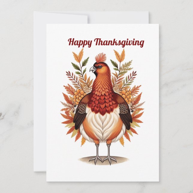 Festive Turkey  Holiday Card (Front)