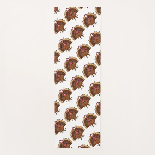 Festive Turkey with String Lights Yoga Mat (Front)