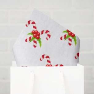 Festive Twin Candy Canes Holiday  Tissue Paper