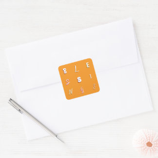 Festive Type "Blessings" Orange Envelope Seal