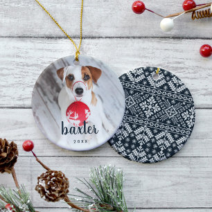 Festive Type Cute Pet Photo Holiday Ceramic Tree Decoration