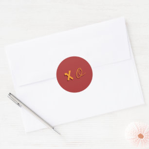 Festive Type Red & Orange "XO" Envelope Seal