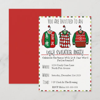 Festive Ugly Sweater Party Seasonal Fun Invitation