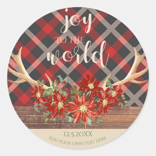 Festive Unicorn Face  Peace Hope and Love Classic Round Sticker (Front)