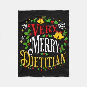 Festive Very Merry Dietician Christmas-themed Food Fleece Blanket