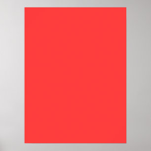 Festive Vibrant Coral Background Colour Poster