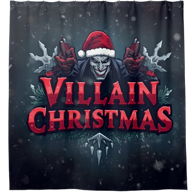 Festive Villain Shower Curtain for Christmas (Front)