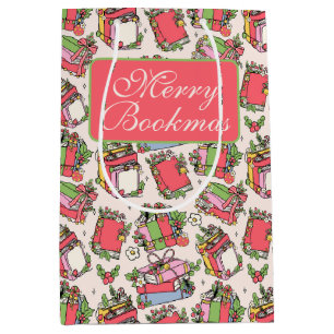 Festive Vintage Christmas Books Medium Gift Bag