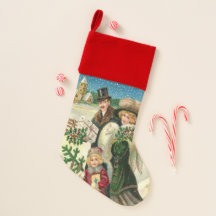 Festive Vintage Christmas Family Holiday stocking