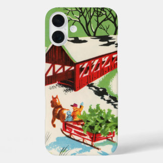 Festive Vintage Christmas farm iPhone 16 Plus Case