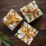 Festive Vintage Christmas Greetings Collage Wrapping Paper Sheet<br><div class="desc">Festive,  fun and unique holiday seamless pattern featuring vintage Merry Christmas greetings in decorative script with traditional floral embellishments,  including holly,  ribbons,  angels,  winter landscape vignettes,  birds and red berries. Includes white,  ecru and green backgrounds.</div>