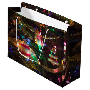 Festive Vintage Christmas Ornaments Large Gift Bag