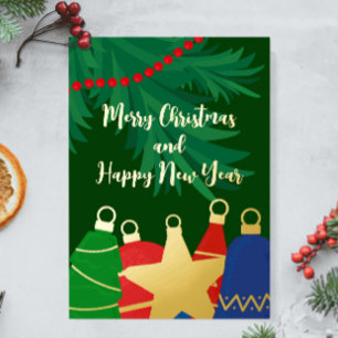 Festive vintage Christmas ornaments photo