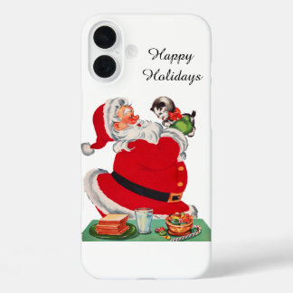Festive vintage Christmas Santa  iPhone 16 Plus Case