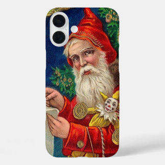 Festive vintage Christmas Santa iPhone 16 Plus Case