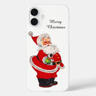 Festive vintage Christmas Santa  iPhone 16 Plus Case