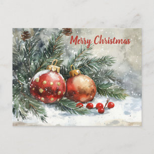 Festive Vintage Christmas Scene Postcard