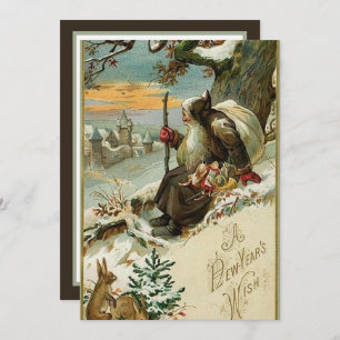 Festive vintage New Year Card