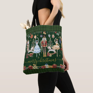 Festive Vintage Nutcracker Ballet Merry Christmas Tote Bag