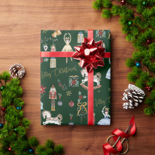 Festive Vintage Nutcracker Ballet Merry Christmas Wrapping Paper