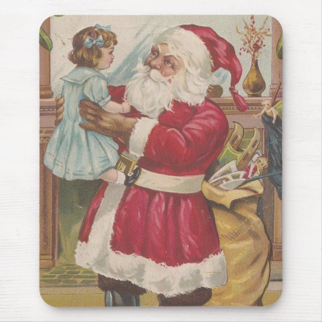 Festive Vintage Santa  Mouse Pad (Front)