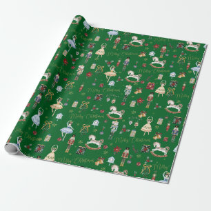 Festive Vintage The Nutcracker Merry Christmas Wrapping Paper