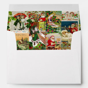 Festive Vintage Victorian Christmas Santa Kids Envelope