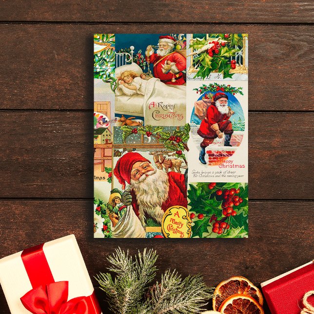 Festive Vintage Victorian Christmas Santa Toys Postcard (Creator Uploaded)