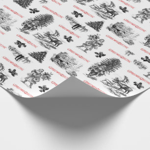 Festive Vintage Victorian Christmas with Santa Wrapping Paper