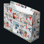 Festive Vintage Winter Fun Christmas Card Collage Large Gift Bag<br><div class="desc">Colourful,  festive and whimsical vintage Christmas card collage featuring scenes of joyful children and their pets enjoying winter fun at Christmas time.</div>