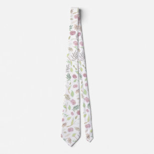 Festive Watercolor Flowers 1 Tie