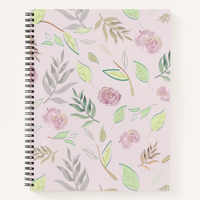 Festive Watercolor Flowers 3 Notebook (Front)