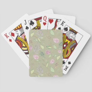 Festive Watercolor Flowers 5 Playing Cards