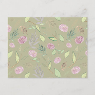 Festive Watercolor Flowers 5 Postcard
