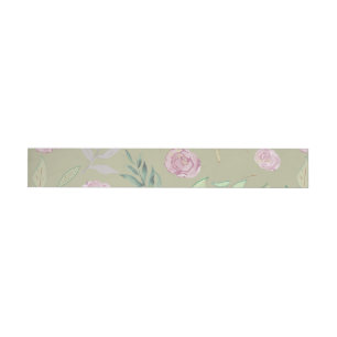 Festive Watercolor Flowers 5 Wrap Around Label