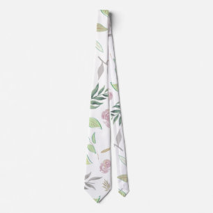 Festive Watercolor Flowers Tie