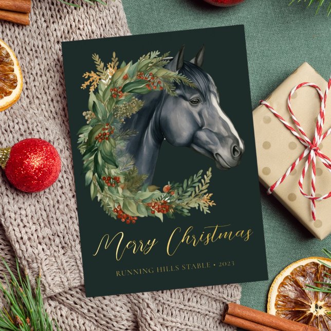 Festive Watercolor Horse Equestrian Christmas (Creator Uploaded)