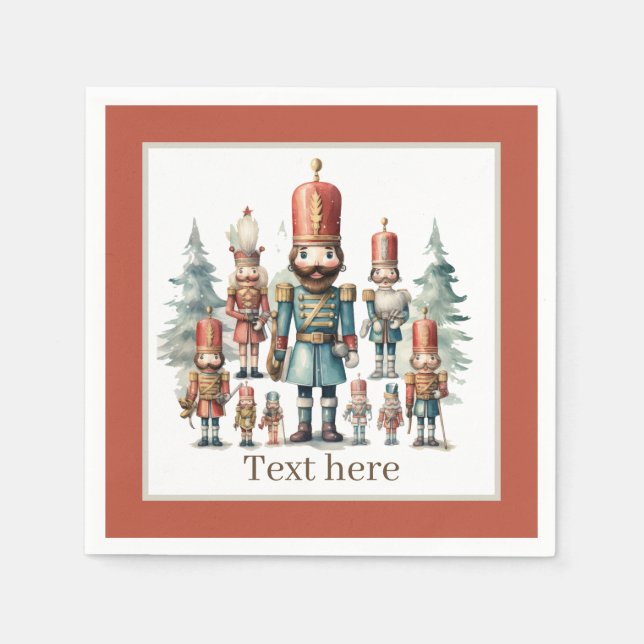 Festive watercolor nutcracker party  napkin (Front)