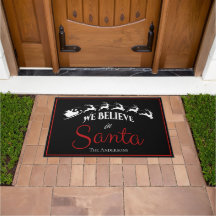 Festive We Believe in Santa Christmas black