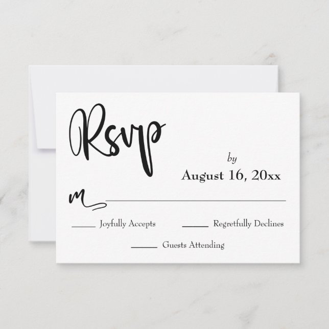 Festive Wedding RSVP with Gold Confetti Back Card (Front)