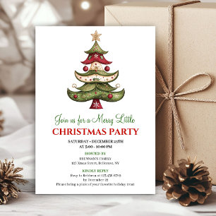 Festive whimsical Christmas tree seasonal invite