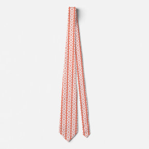 Festive White and Red Dashed Circles Tie