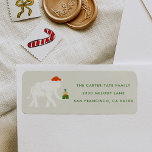 Festive White Elephant Illustrated Return Address<br><div class="desc">Festive return address label stickers featuring modern typography paired next to a fun illustration of a white elephant in a chic white on cream colour scheme with fun pops of red and green. Original art and design by Annie Montgomery Design.</div>