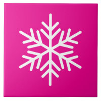 Festive White Nordic Snowflake On Peppermint Pink